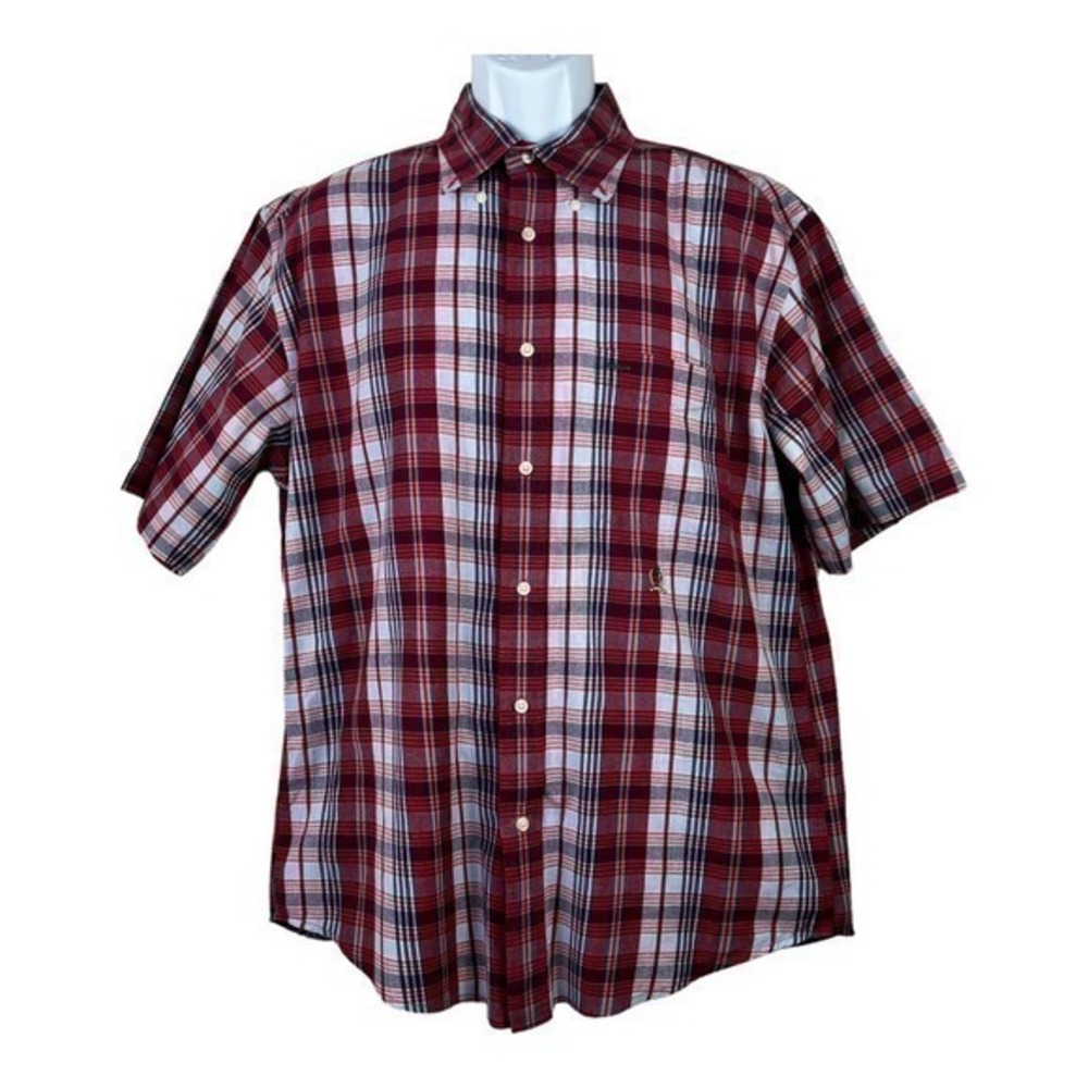 Tommy Hilfiger Men Casual shirt Plaid Buttons Front Size L